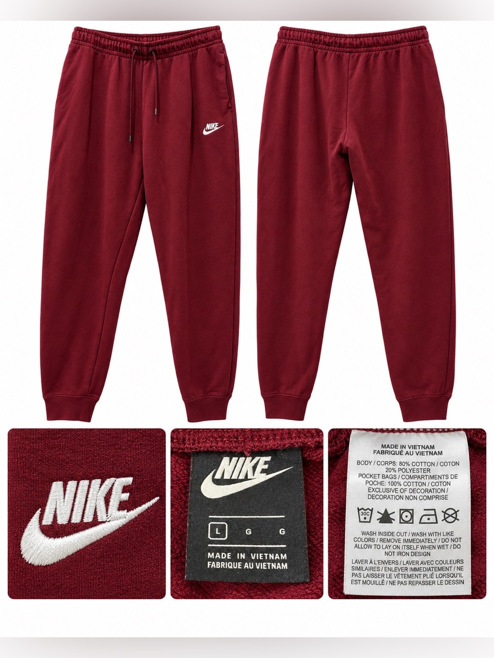 Title: Nike Sportswear Club Fleece Men’s Jogger Sweatpants Burgundy Maroon Size